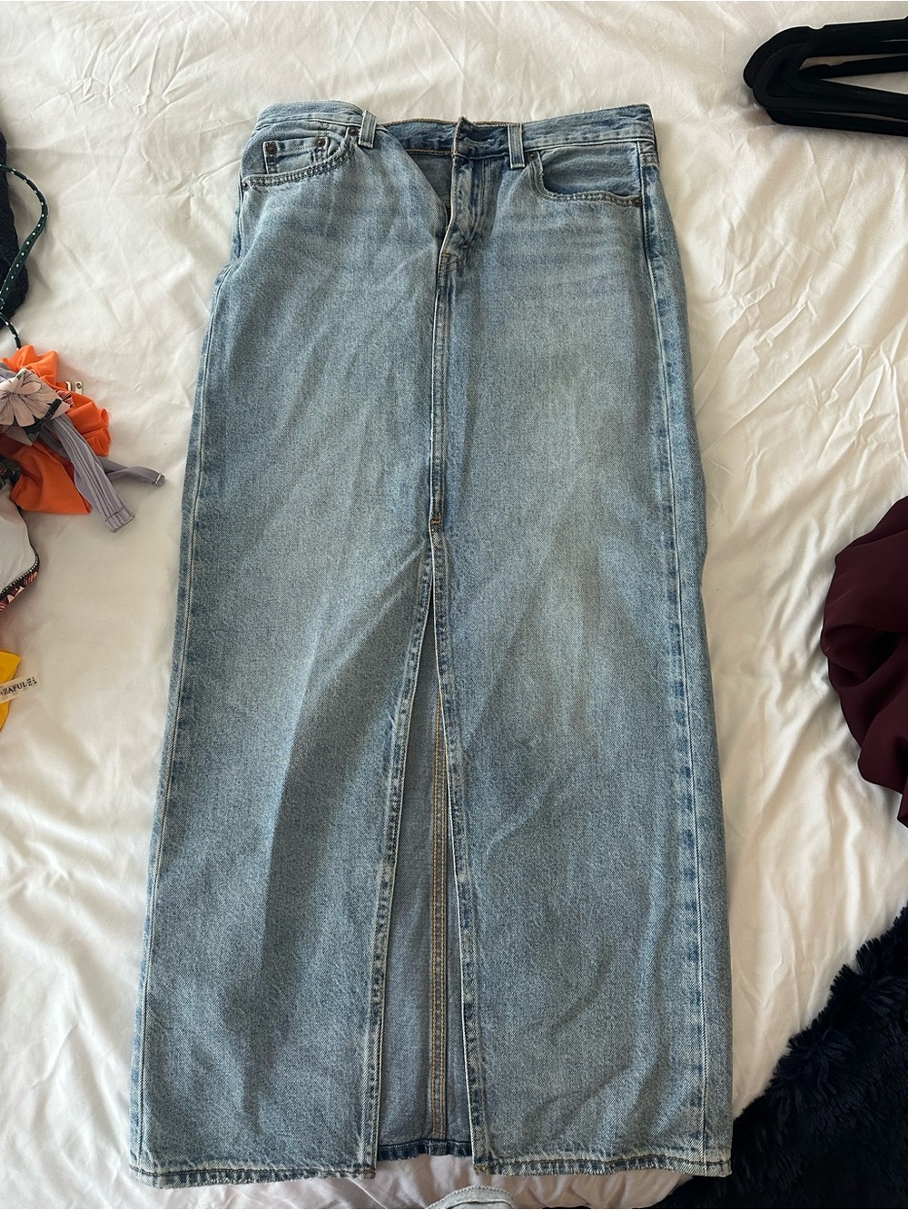 Levi’s Light Blue Denim Midi Skirt